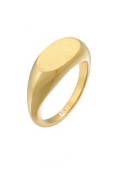 Elli Damski sygnet owalny błyszczący Geo Trend podstawowy w pozłacanym srebrze próby 925 Sterling Silver Pierścionki 1 ct. Szare pierścionki Elli, pozłacane. Za 293.99 zł.