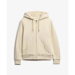 Damska bluza zapinana na zamek z kapturem z wełnianą podszewką Superdry. Brązowe bluzy Superdry, l, bez wzorów, z dresówki, eleganckie, bez ramiączek, z kapturem. Za 323.00 zł.