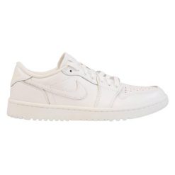 Buty sportowe Air Jordan 1 Low Golf Triple. Białe buty treningowe Jordan, bez wzorów, bez zapięcia, na golfa. Za 1,059.99 zł.