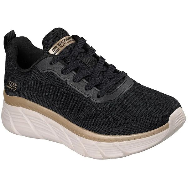 Buty sportowe damskie Skechers Bobs B Flex Hi Flying Hi. Czarne buty treningowe Skechers, bez wzorów, z materiału, bez zapięcia, na fitness i siłownię. Za 490.00 zł.