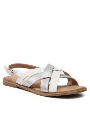 Clara Barson Sandały WS5551-49 Biały. Białe sandały Clara Barson, bez wzorów, ze skóry, bez obcasa, na płaskiej podeszwie, bez zapięcia. Za 79.99 zł.