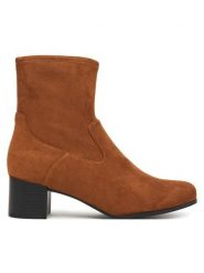 Caprice Botki 9-25316-41 Brązowy. Brązowe botki Caprice, bez wzorów, z materiału, bez obcasa, na słupku, bez zapięcia. Za 359.99 zł.