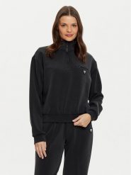 Guess Bluza V5RQ10 KCAY2 Czarny Regular Fit. Czarne bluzy Guess, s, z aplikacjami, z syntetyku, bez kaptura. Za 229.99 zł.