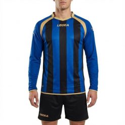 Kurtka Treningowa Running KIT RIAD ML Niebieska-Czarna. Czarne kurtki do biegania LEGEA, xl, bez wzorów, z bawełny, z kapturem, do biegania. Za 80.00 zł.
