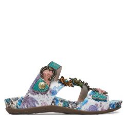 Klapki Laura Vita. Niebieskie klapki LAURA VITA, bez wzorów, bez obcasa, bez zapięcia. Za 429.99 zł.