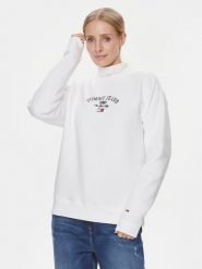 Tommy Jeans Bluza Lux Ath DW0DW16413 Biały Relaxed Fit. Białe bluzy Tommy Jeans, s, bez wzorów, z bawełny, bez ramiączek, bez kaptura. Za 519.99 zł.
