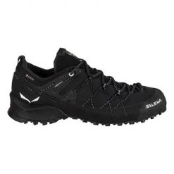 Buty trekkingowe damskie Salewa Wildfire 2 Gtx. Czarne trekkingi Salewa, bez wzorów, z materiału, bez zapięcia, trekkingowe. Za 949.99 zł.