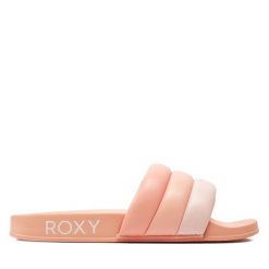 Klapki Roxy. Brązowe klapki Roxy, bez wzorów, sportowe, bez obcasa, bez zapięcia. Za 119.99 zł.