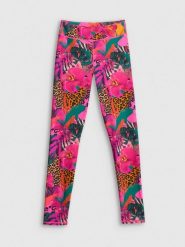 4F Legginsy do pływania damskie - multikolor S. Brązowe legginsy 4f, bez wzorów, z materiału, sportowe, długie. Za 129.99 zł.