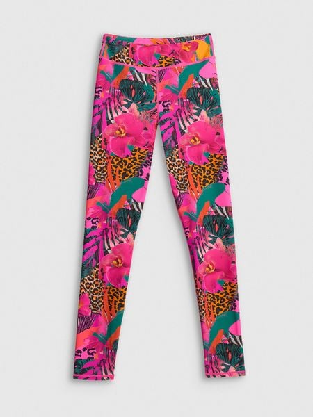4F Legginsy do pływania i sportów wodnych z filtrem UPF50+ damskie - multikolor XXL. Brązowe legginsy 4f, bez wzorów, z materiału, sportowe, długie. Za 129.99 zł.