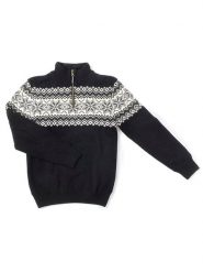 COLD Sweter "Bodö" w kolorze czarno-białym rozmiar: 42. Białe swetry COLD, bez wzorów, z wełny, bez ramiączek. Za 239.99 zł.