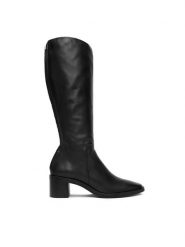Calvin Klein Kozaki Block Heel Knee Boot Lth HW0HW02812 Czarny. Czarne kozaki Calvin Klein, bez wzorów, ze skóry, bez obcasa, na słupku, bez zapięcia. Za 999.99 zł.