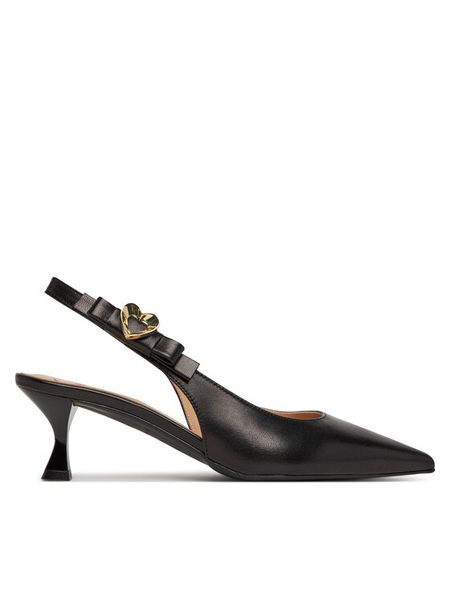 LOVE MOSCHINO Czółenka JA10155G0MIE0000 Czarny. Czarne czółenka Love Moschino, bez wzorów, ze skóry, bez obcasa, bez zapięcia. Za 759.99 zł.