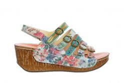 Sandały Laura Vita Dino 0523 Poudre 202046, Wielokolorowy - 39. Sandały LAURA VITA, bez wzorów, z gumy, eleganckie, bez obcasa, na koturnie, bez zapięcia. W wyprzedaży za 224.10 zł.