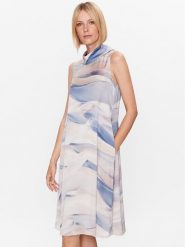 Peserico Sukienka codzienna S02448 Kolorowy Relaxed Fit. Sukienki Peserico, na co dzień, s, bez wzorów, z syntetyku, bez kołnierzyka, bez ramiączek, proste. Za 1,119.00 zł.