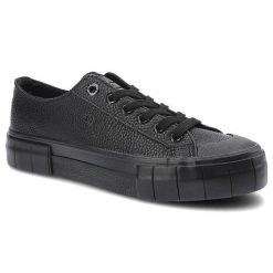 Czarne Trampki Big Star Damskie Stylowe Półbuty. Czarne trampki BIG STAR, z aplikacjami, ze skóry ekologicznej, casualowe, bez zapięcia. Za 99.00 zł.