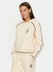 Guess Bluza V4BQ05 KCHU1 Beżowy Regular Fit. Brązowe bluzy Guess, xl, z aplikacjami, z bawełny, bez kaptura. Za 209.99 zł.