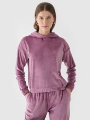 4F Bluza dresowa z weluru nierozpinana z kapturem damska - różowa S. Czerwone bluzy z kapturem 4f, s, bez wzorów, z dresówki, z kapturem. W wyprzedaży za 59.99 zł.
