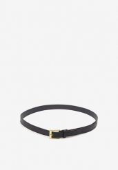 Granatowy Pasek z Kwadratową Klamrą Nairiona. Niebieskie paski Born2be, bez wzorów, z jeansu, eleganckie. Za 19.99 zł.