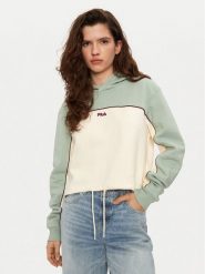 Fila Bluza Laagna FAW0907 Zielony Regular Fit. Zielone bluzy Fila, xl, bez wzorów, z bawełny, bez kaptura. Za 169.99 zł.