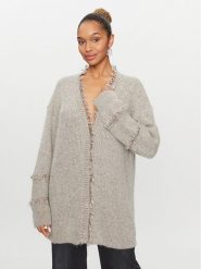 TWINSET Kardigan 232TT3231 Szary Loose Fit. Szare swetry Twinset, l, bez wzorów, z wiskozy, bez ramiączek. Za 1,099.00 zł.
