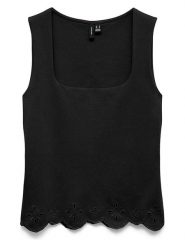 Vero Moda Top w kolorze czarnym rozmiar: L. Czarne topy Vero Moda, l, bez wzorów, z bawełny, bez kołnierzyka, bez ramiączek. Za 78.95 zł.