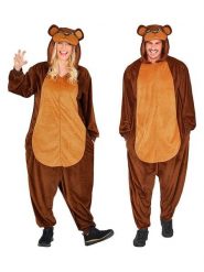 Carnival Party Kombinezon kostiumowy "Bear" w kolorze brązowo-jasnobrązowym rozmiar: S/M. Brązowe kombinezony Carnival Party, m, bez wzorów, bez kołnierzyka, bez ramiączek, krótkie. Za 126.99 zł.