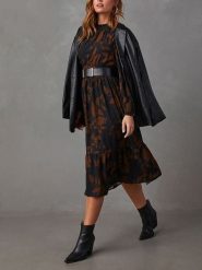 LA Angels Sukienka w kolorze czarno-jasnobrązowym rozmiar: M. Brązowe sukienki LA Angels, m, bez wzorów, bez kołnierzyka, bez ramiączek, midi. Za 184.02 zł.