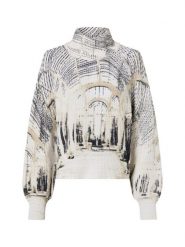 Monari Sweter damski z dzianiny Kobiety Bawełna biały|czarny|beżowy wzorzysty, 44. Białe swetry Monari, bez wzorów, z bawełny, bez ramiączek. Za 699.95 zł.