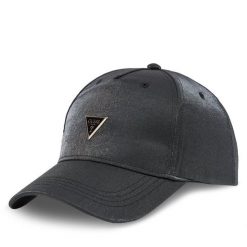 Czapka z daszkiem Guess. Czarne czapki z daszkiem Guess, z aplikacjami. Za 129.99 zł.