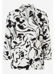 More & More Bluzka w kolorze czarno-białym rozmiar: 36. Białe bluzki More & More, s, bez wzorów, z wiskozy, klasyczne, bez kołnierzyka, bez ramiączek. Za 102.95 zł.