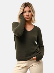 Just Cashmere Kaszmirowy sweter "Joan" w kolorze khaki rozmiar: M. Brązowe swetry Just Cashmere, m, bez wzorów, z kaszmiru, bez ramiączek. Za 347.99 zł.
