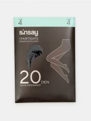Rajstopy 20 DEN w serduszka - czarny. Czarne rajstopy Sinsay, bez wzorów. Za 8.99 zł.