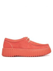 Clarks Półbuty Torhill Bee 26181187 Koralowy. Pomarańczowe półbuty wsuwane Clarks, bez wzorów, ze skóry, bez obcasa, na płaskiej podeszwie. Za 399.99 zł.