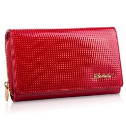 Portfel damski BETLEWSKI czerwony BPD-DT-513. Czerwone portfele Betlewski, bez wzorów, ze skóry. Za 139.99 zł.