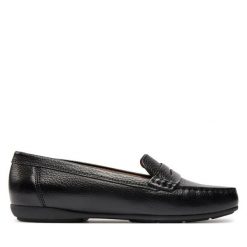 Mokasyny Geox. Czarne mokasyny Geox, bez wzorów. Za 219.99 zł.