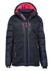 Geographical Norway Kurtka zimowa "Beachwood" w kolorze granatowym rozmiar: L. Niebieskie kurtki Geographical Norway, na zimę, l, z aplikacjami, z puchu, bez kaptura. Za 276.47 zł.