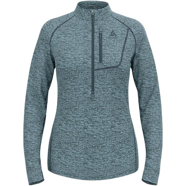 Bluza techniczna damska ODLO Tencia Mid Layer 1/2 zip. Niebieskie bluzy ODLO, bez wzorów, bez ramiączek, bez kaptura. Za 399.99 zł.