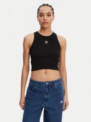 Adidas Top Essentials IW5736 Czarny Slim Fit. Czarne topy adidas, l, bez wzorów, z bawełny, bez kołnierzyka, bez ramiączek. Za 99.99 zł.