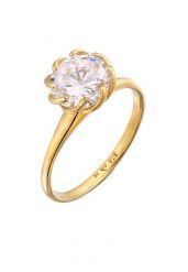 Elli Damski pierścionek zaręczynowy solitaire flower z kryształami cyrkonii w srebrze próby 925 Sterling Silver Pierścionki 1 ct. Szare pierścionki Elli, z cyrkonią, srebrne. Za 208.99 zł.