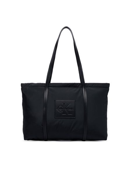 Calvin Klein Torebka Medium Tote LV04F3869G Czarny. Czarne shopper bag Calvin Klein, bez wzorów, z materiału, bez dodatków. Za 404.99 zł.