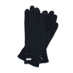 Damskie rękawiczki z guzikami. Czarne rękawiczki Wittchen, z aplikacjami, z nylonu, eleganckie. Za 149.90 zł.