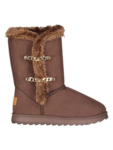 Geographical Norway Kozaki zimowe "Ovassion" w kolorze brązowym rozmiar: 39. Brązowe kozaki Geographical Norway, na zimę, bez wzorów, z futra, eleganckie, bez obcasa, bez zapięcia. Za 162.11 zł.