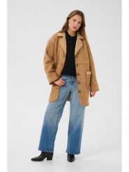 Kaffe Płaszcz w kolorze jasnobrązowym rozmiar: 40. Brązowe płaszcze Kaffe, bez wzorów, bez kaptura. Za 296.56 zł.