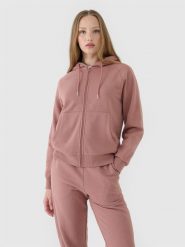 4F Bluza dresowa rozpinana z kapturem damska - brązowa XL. Brązowe bluzy 4f, xl, bez wzorów, z bawełny, sportowe, bez ramiączek, z kapturem. W wyprzedaży za 149.99 zł.
