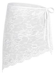 Sublevel Spódnica w kolorze białym rozmiar: M/L. Białe spódnice Sublevel, l, bez wzorów, z koronki, mini, asymetryczne. Za 60.99 zł.