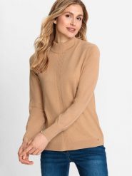 Olsen Sweter Eva 11003582 Beżowy Shaped Fit. Brązowe swetry Olsen, bez wzorów, z syntetyku, bez ramiączek. Za 399.99 zł.