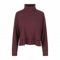 American Eagle Outfitters Bluza Damska Cropped Oversized Burgundy S. Czerwone bluzy 55PROTEC, s, bez wzorów, z elastanu, bez ramiączek, bez kaptura. Za 265.99 zł.