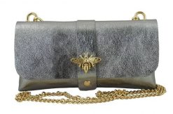 Listonoszka skórzana BARBERINI'S c. srebrna 958/1-46. Szare shopper bag Barberinis, bez wzorów, ze skóry, eleganckie, bez dodatków. Za 119.99 zł.