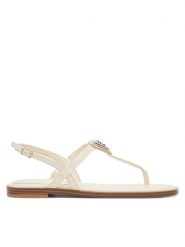 Guess Sandały FLJRA4 PAF21 Écru. Japonki Guess, z aplikacjami, ze skóry, bez obcasa, na płaskiej podeszwie, bez zapięcia. Za 269.99 zł.
